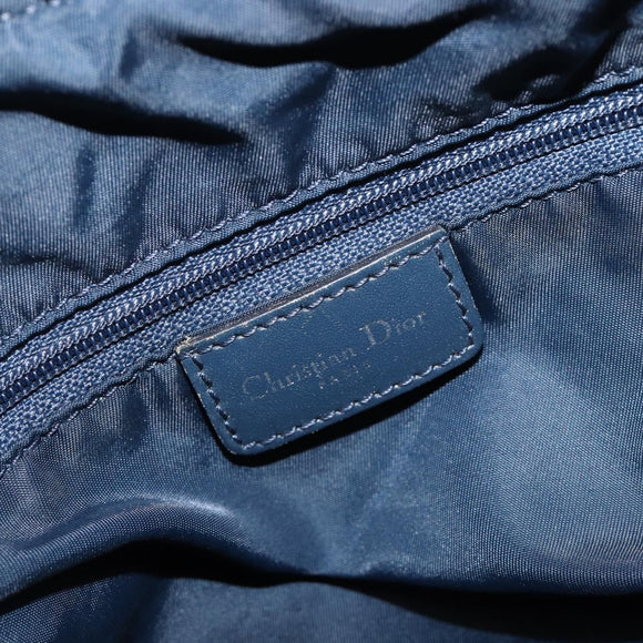Christian Dior Trotter Canvas Shoulder Bag Navy Silver Auth 204237