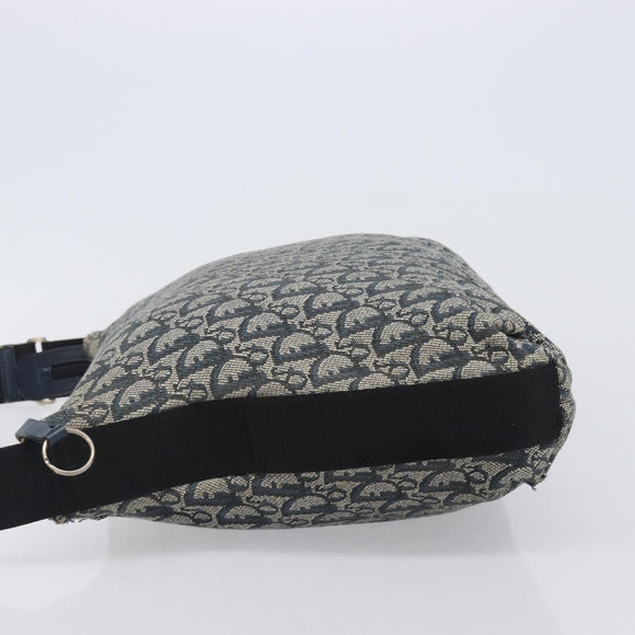 Christian Dior Trotter Canvas Shoulder Bag Navy Silver Auth 204237