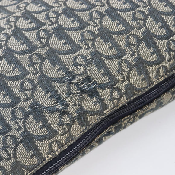 Christian Dior Trotter Canvas Shoulder Bag Navy Silver Auth 204237