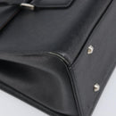 BURBERRY Hand Bag Leather Black Silver Auth 204238-14