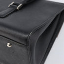 BURBERRY Hand Bag Leather Black Silver Auth 204238-15