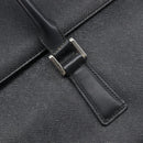 BURBERRY Hand Bag Leather Black Silver Auth 204238-17