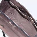 BURBERRY Hand Bag Leather Black Silver Auth 204238-12