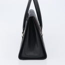 BURBERRY Hand Bag Leather Black Silver Auth 204238-4
