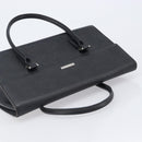 BURBERRY Hand Bag Leather Black Silver Auth 204238-6