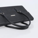 BURBERRY Hand Bag Leather Black Silver Auth 204238-7