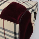 BURBERRY Nova Check Hand Bag Canvas Beige Auth 204239A-9