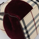 BURBERRY Nova Check Hand Bag Canvas Beige Auth 204239A-14