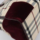 BURBERRY Nova Check Hand Bag Canvas Beige Auth 204239A-16