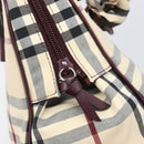 BURBERRY Nova Check Hand Bag Canvas Beige Auth 204239A-17