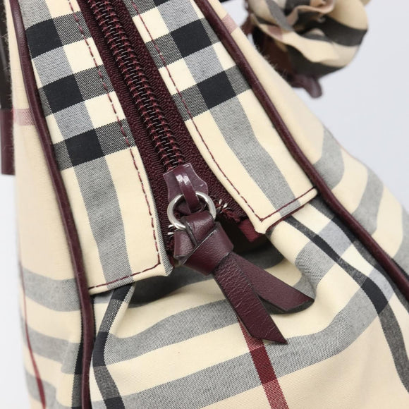 BURBERRY Nova Check Hand Bag Canvas Beige Auth 204239A