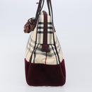 BURBERRY Nova Check Hand Bag Canvas Beige Auth 204239A-3