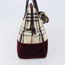BURBERRY Nova Check Hand Bag Canvas Beige Auth 204239A-4