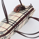 BURBERRY Nova Check Hand Bag Canvas Beige Auth 204239A-6