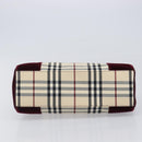 BURBERRY Nova Check Hand Bag Canvas Beige Auth 204239A-5