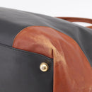 BOTTEGAVENETA Boston Bag PVC Canvas Black Gold Auth 204244-10