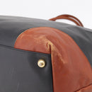 BOTTEGAVENETA Boston Bag PVC Canvas Black Gold Auth 204244-12