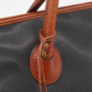 BOTTEGAVENETA Boston Bag PVC Canvas Black Gold Auth 204244-15