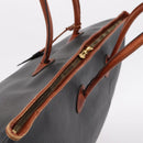 BOTTEGAVENETA Boston Bag PVC Canvas Black Gold Auth 204244-6