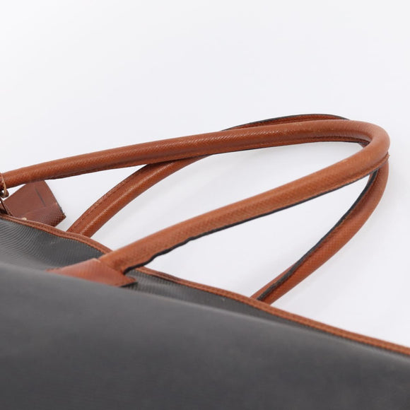 BOTTEGAVENETA Boston Bag PVC Canvas Black Gold Auth 204244