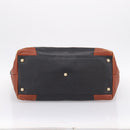 BOTTEGAVENETA Boston Bag PVC Canvas Black Gold Auth 204244-9