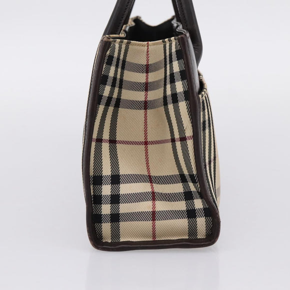 Burberrys Burberry Nova Check Hand Bag Canvas 4 Set Beige Auth 204246