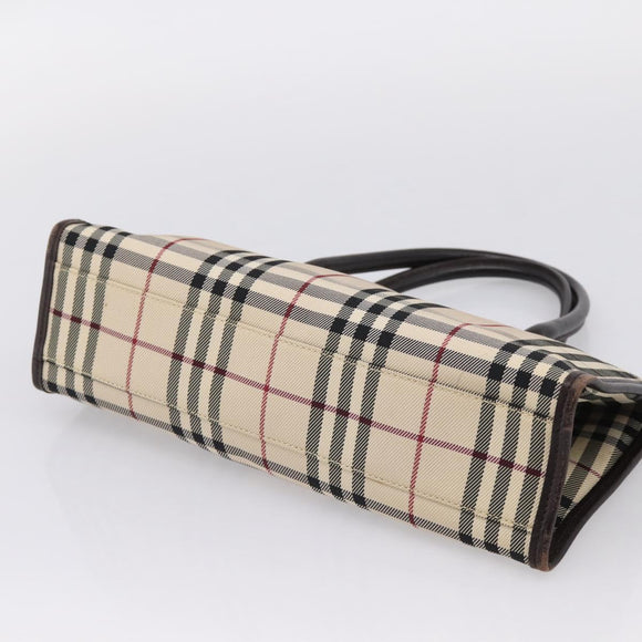 Burberrys Burberry Nova Check Hand Bag Canvas 4 Set Beige Auth 204246