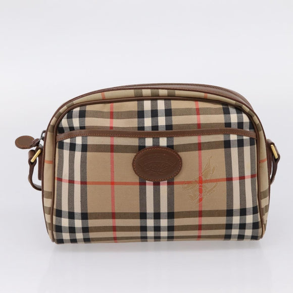 Burberrys Burberry Nova Check Hand Bag Canvas 4 Set Beige Auth 204246