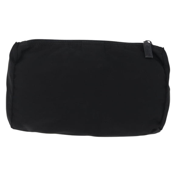 PRADA Pouch Nylon 4 Set Black Silver gold Auth 204250