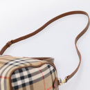 Burberrys Nova Check Hand Bag Canvas 2way Beige Gold Auth 204251-10
