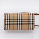 Burberrys Nova Check Hand Bag Canvas 2way Beige Gold Auth 204251-11