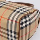 Burberrys Nova Check Hand Bag Canvas 2way Beige Gold Auth 204251-12