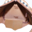 Burberrys Nova Check Hand Bag Canvas 2way Beige Gold Auth 204251-18