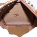 Burberrys Nova Check Hand Bag Canvas 2way Beige Gold Auth 204251-19