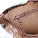 Burberrys Nova Check Hand Bag Canvas 2way Beige Gold Auth 204251-20