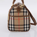 Burberrys Nova Check Hand Bag Canvas 2way Beige Gold Auth 204251-4