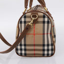 Burberrys Nova Check Hand Bag Canvas 2way Beige Gold Auth 204251-5