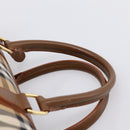 Burberrys Nova Check Hand Bag Canvas 2way Beige Gold Auth 204251-8
