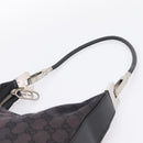 GUCCI GG Canvas Shoulder Bag Black Silver 001 3812 Auth 204252-8