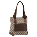 GUCCI GG Canvas Tote Bag Beige Silver 28893 Auth 204253-1