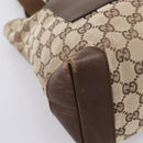 GUCCI GG Canvas Tote Bag Beige Silver 28893 Auth 204253-11