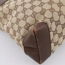 GUCCI GG Canvas Tote Bag Beige Silver 28893 Auth 204253-13