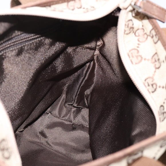 GUCCI GG Canvas Tote Bag Beige Silver 28893 Auth 204253