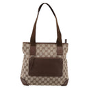 GUCCI GG Canvas Tote Bag Beige Silver 28893 Auth 204253-2