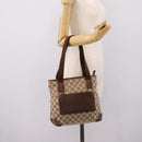 GUCCI GG Canvas Tote Bag Beige Silver 28893 Auth 204253-25