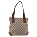 GUCCI GG Canvas Tote Bag Beige Silver 28893 Auth 204253-3