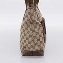 GUCCI GG Canvas Tote Bag Beige Silver 28893 Auth 204253-4