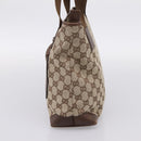 GUCCI GG Canvas Tote Bag Beige Silver 28893 Auth 204253-5