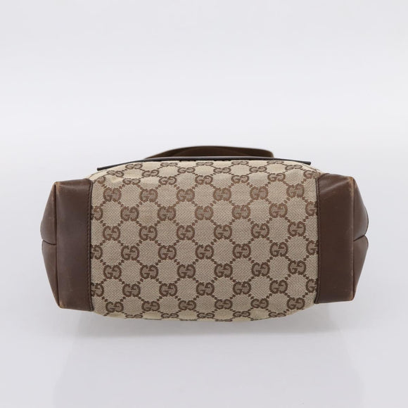 GUCCI GG Canvas Tote Bag Beige Silver 28893 Auth 204253