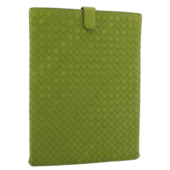 BOTTEGA VENETA INTRECCIATO iPad Case Leather Green Auth 204255